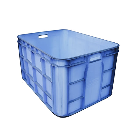 Fish Crate Storage Crate Storage Box Organizer Bin Stackable Basket Heavy Duty Reinforced Walls Anti-Slip Grid Base UV Stabilized Fade-Resistant Easy Handling for Seafood Food Storage Transport – 600 x 400 x 350 mm 72 L